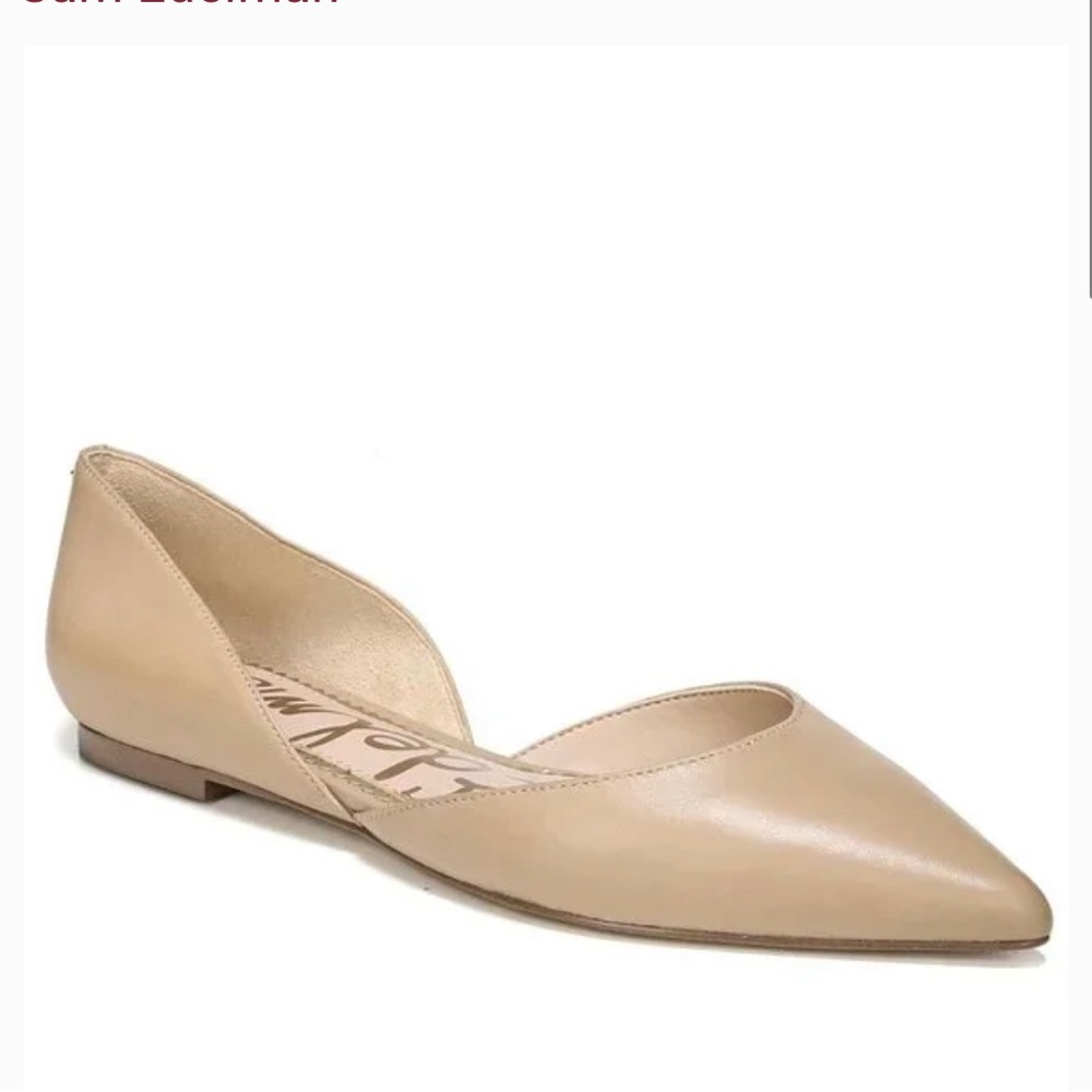 Rodney Pointed Toe D'orsay Flat In patent leather Nude